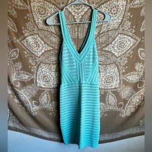 Bebe Aqua Bodycon Mini Dress